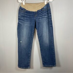 Jessica Simpson Maternity Jeans Large Full Panel Straight Leg Distressed Comfort